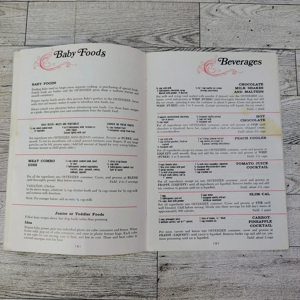 Osterizer Blender Spin Cookery Cookbook Owners Manual Booklet & Recipes 1973 Vtg